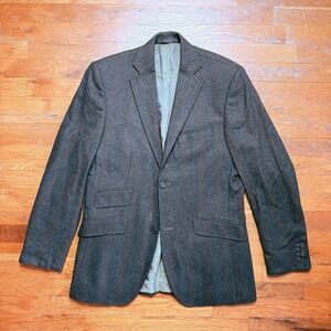 Ted Baker Endurance Blazer Men 38R Wool Tweed Brown Ombré Striped Portugal